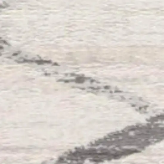 13' Gray And Ivory Geometric Runner Rug Photo 8