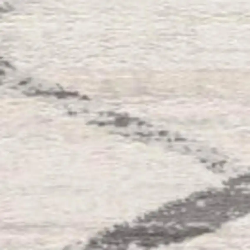 13' Gray And Ivory Geometric Runner Rug Photo 8