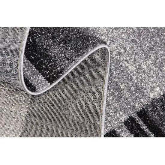Gray Modern Bordered Area Rug Photo 8