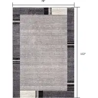 Photo of Gray Modern Bordered Area Rug