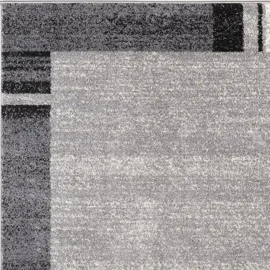 Gray Modern Bordered Area Rug Photo 6