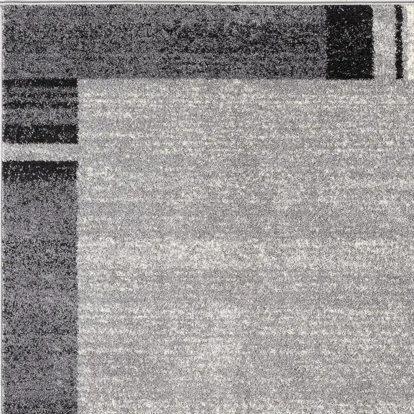 Gray Modern Bordered Area Rug Photo 6