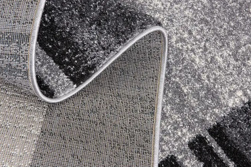 Gray Modern Bordered Area Rug Photo 2