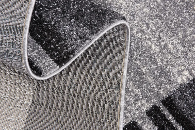 Gray Modern Bordered Area Rug Photo 2