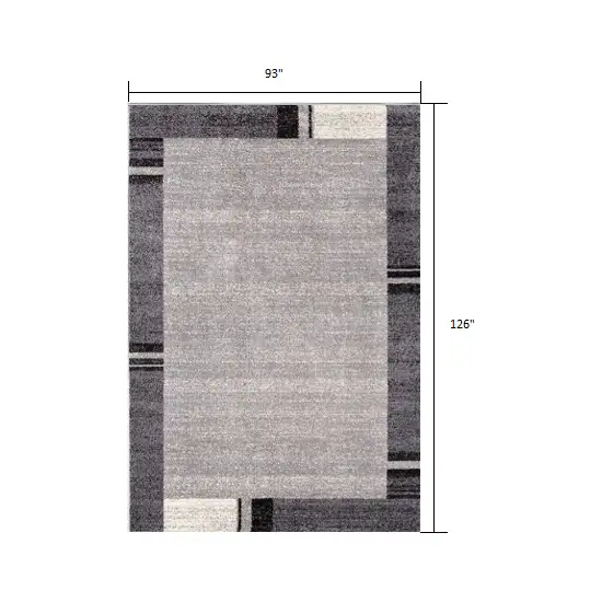 Gray Modern Bordered Area Rug Photo 1