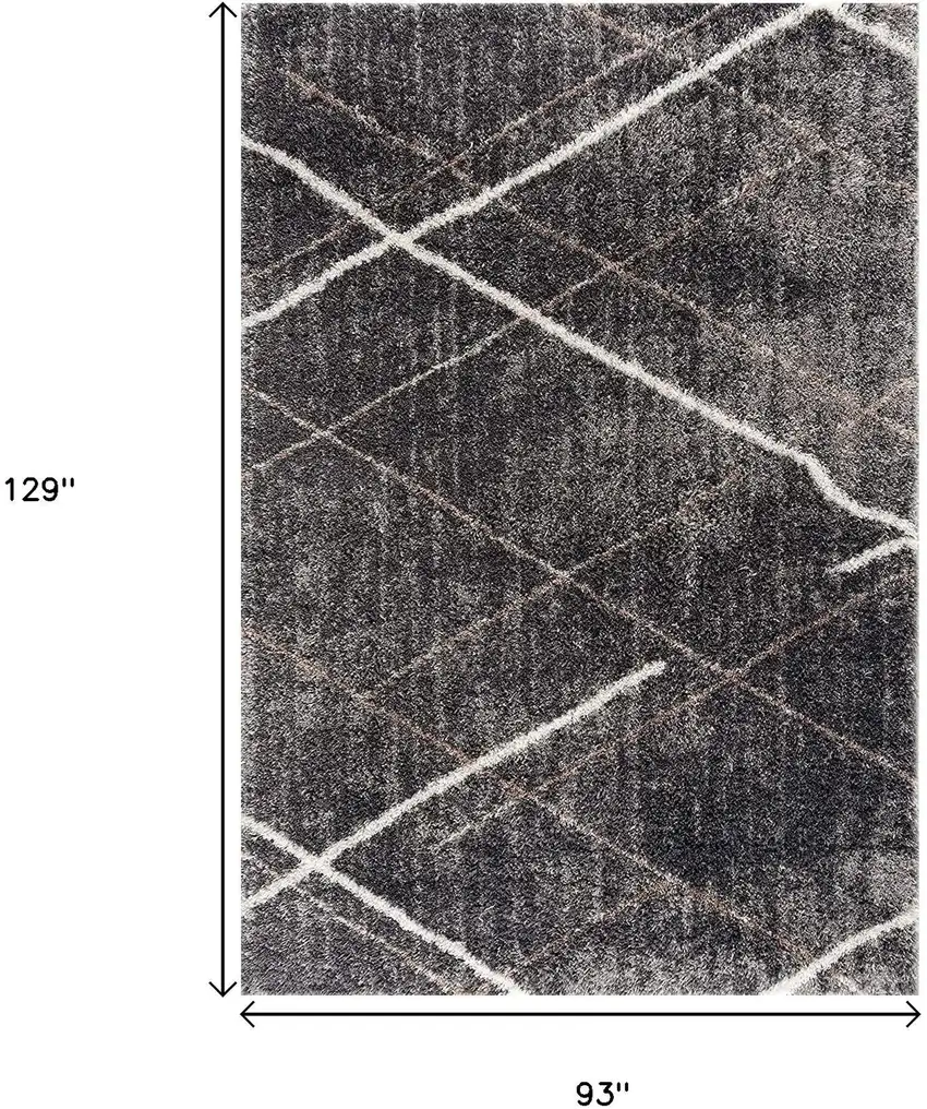 Gray Modern Distressed Lines Area Rug Photo 3