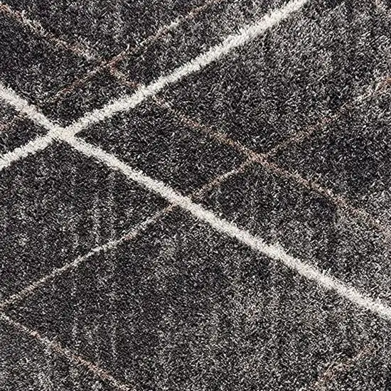 Gray Modern Distressed Lines Area Rug Photo 4