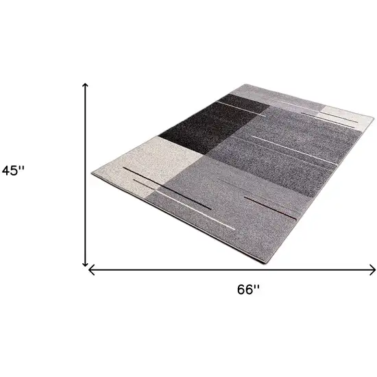 Gray Modern Geometric Area Rug Photo 7