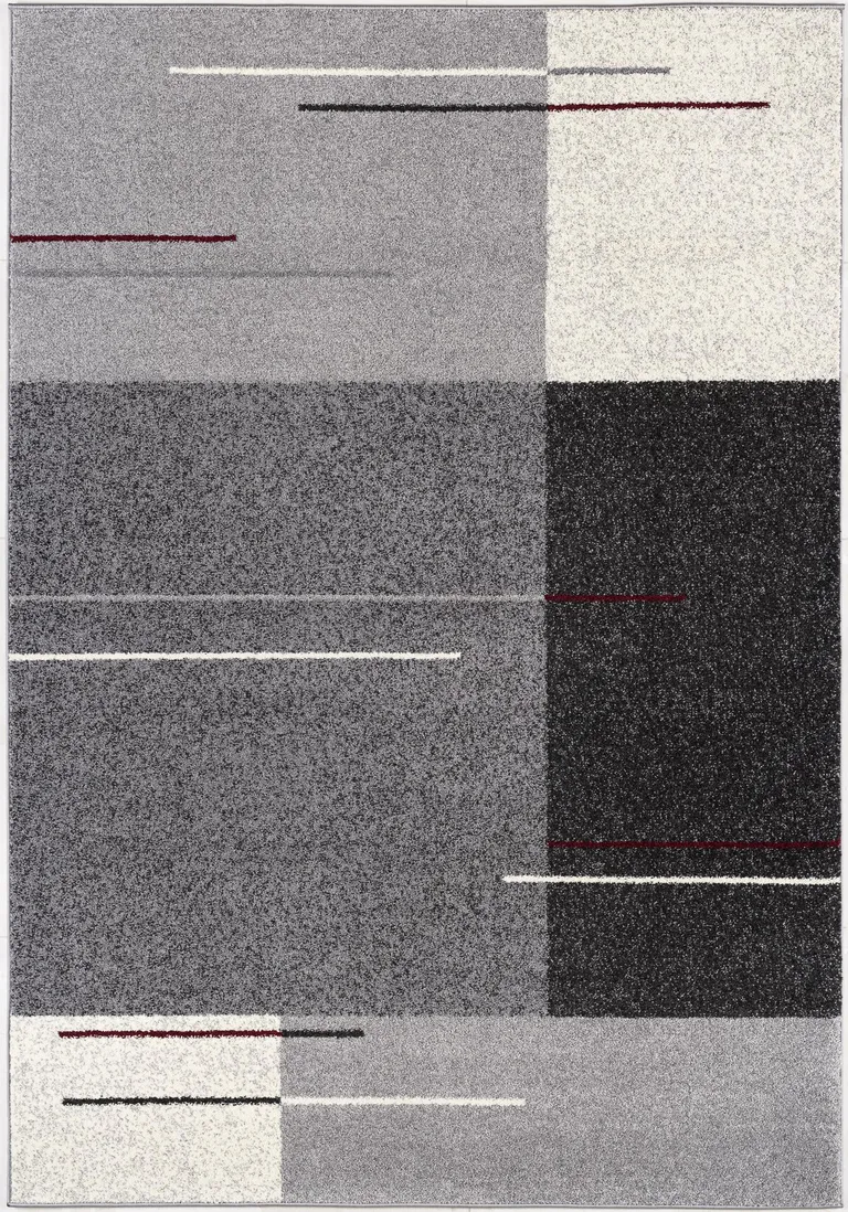 Gray Modern Geometric Area Rug Photo 2