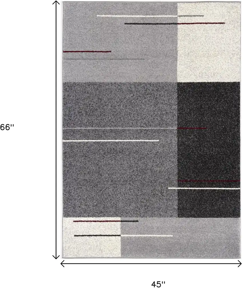 Gray Modern Geometric Area Rug Photo 3