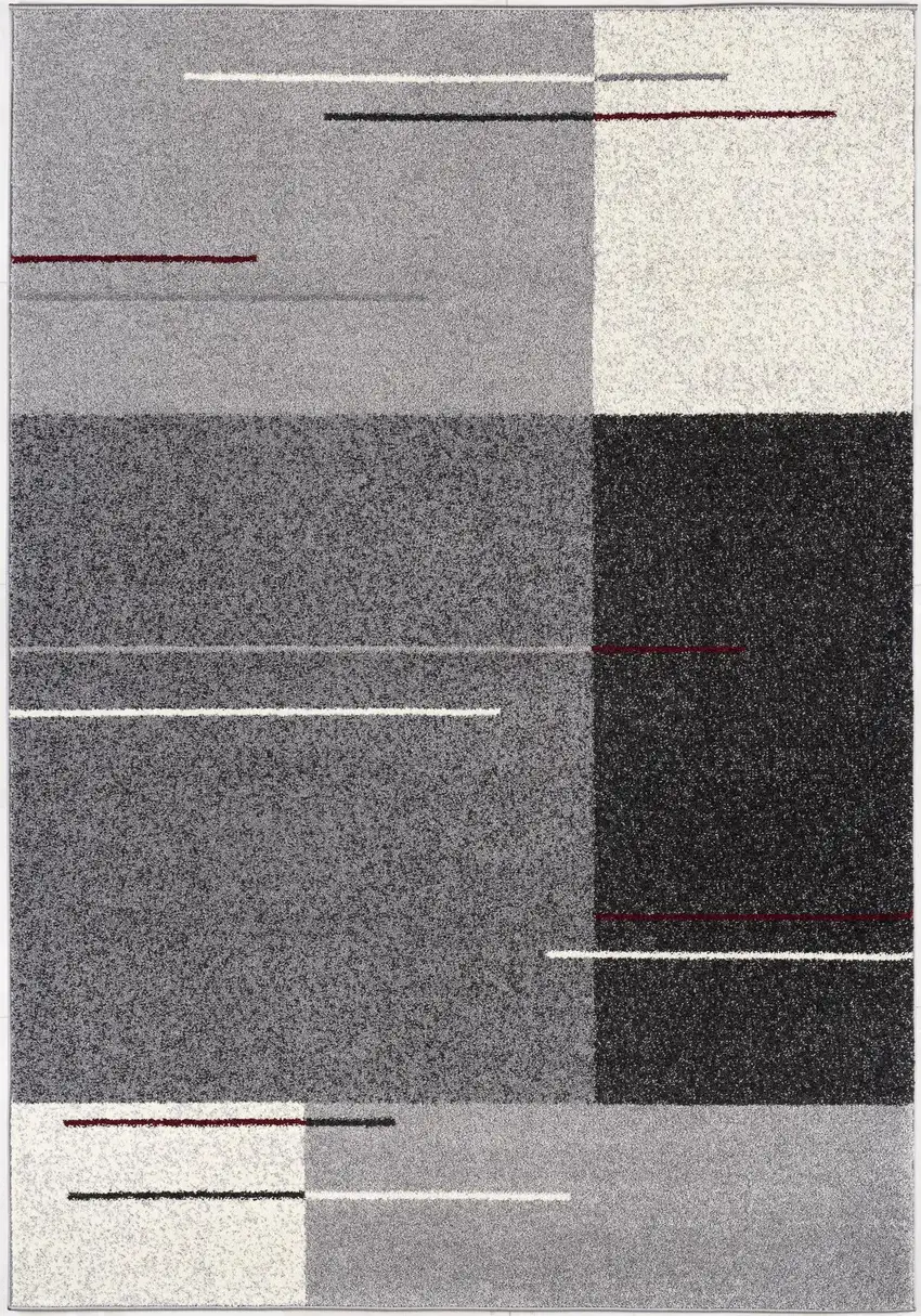 Gray Modern Geometric Area Rug Photo 2