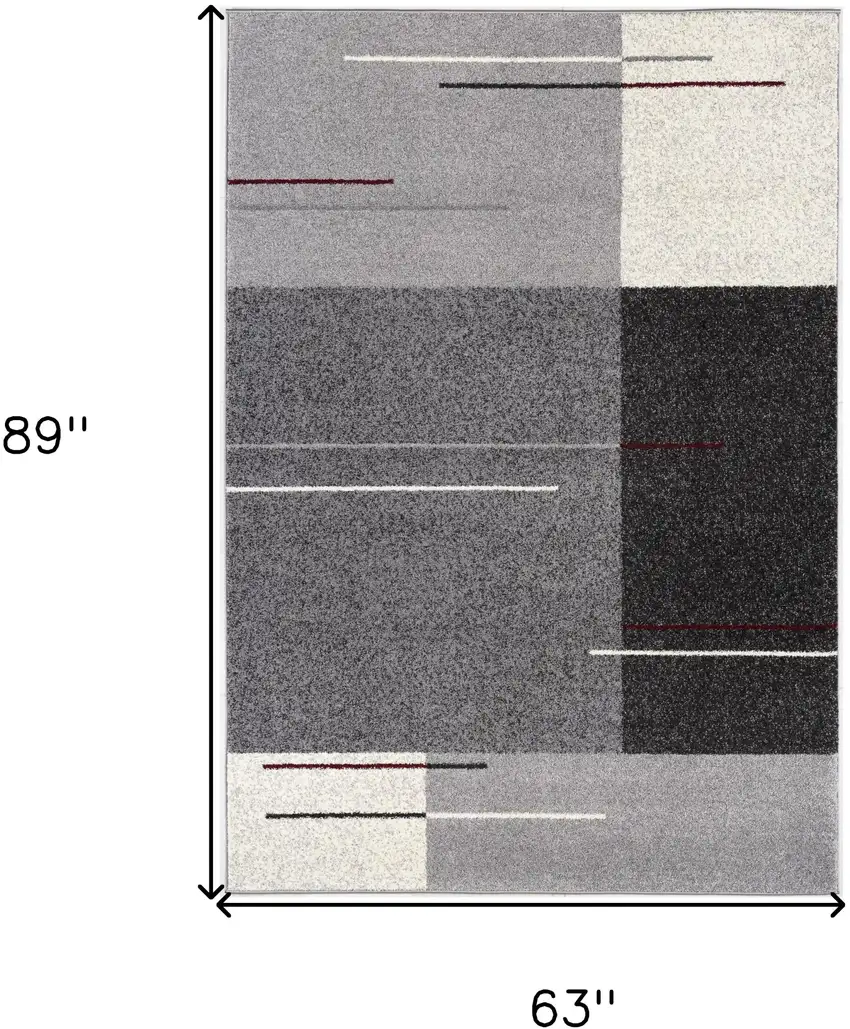 Gray Modern Geometric Area Rug Photo 3
