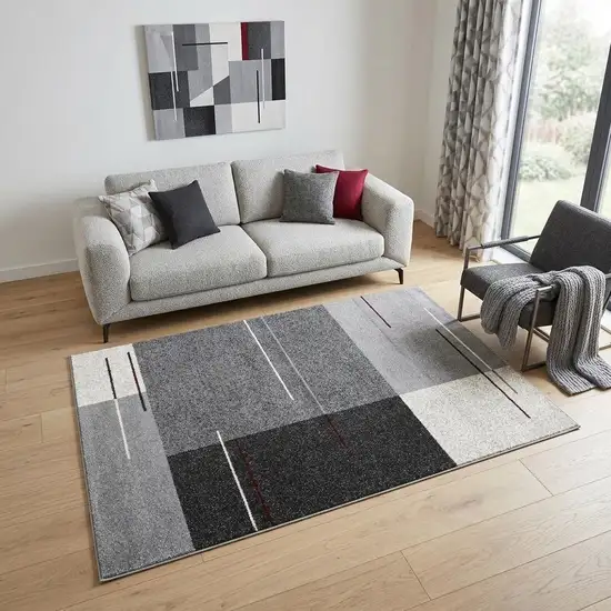 Gray Modern Geometric Area Rug Photo 1