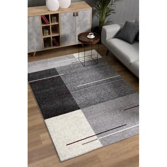 Gray Modern Geometric Area Rug Photo 3