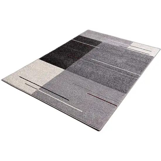 Gray Modern Geometric Area Rug Photo 2