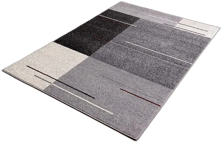 Gray Modern Geometric Area Rug Photo 2