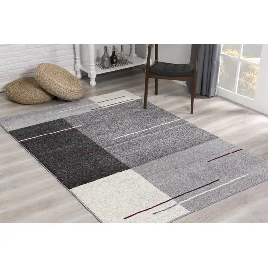Gray Modern Geometric Area Rug Photo 4