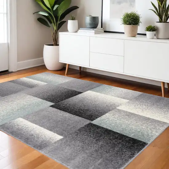 Gray Modern Geometric Area Rug Photo 1