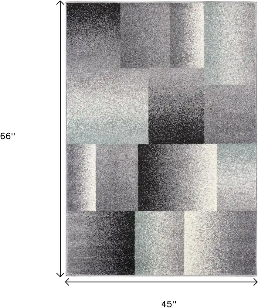 Gray Modern Geometric Area Rug Photo 3