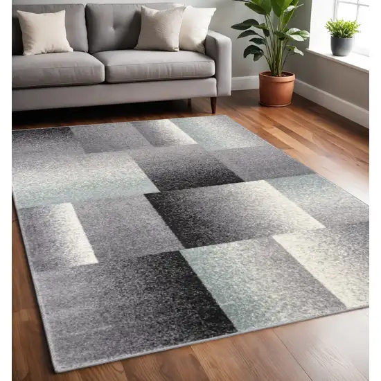 5' X 8' Gray Modern Geometric Area Rug Photo 1