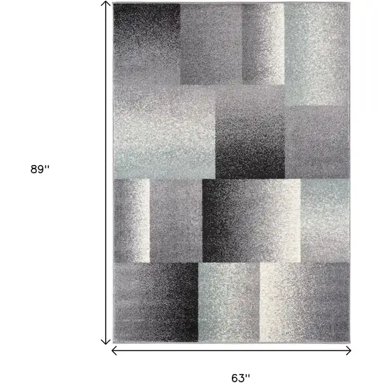 5' X 8' Gray Modern Geometric Area Rug Photo 3