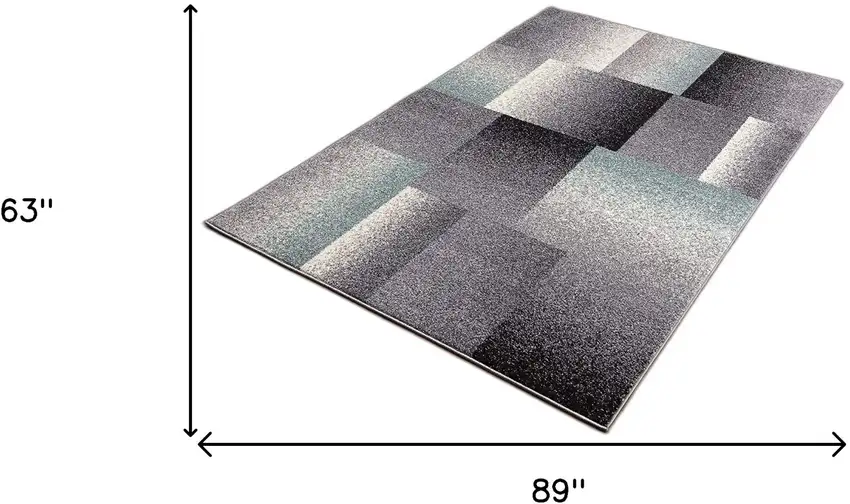 Gray Modern Geometric Area Rug Photo 7