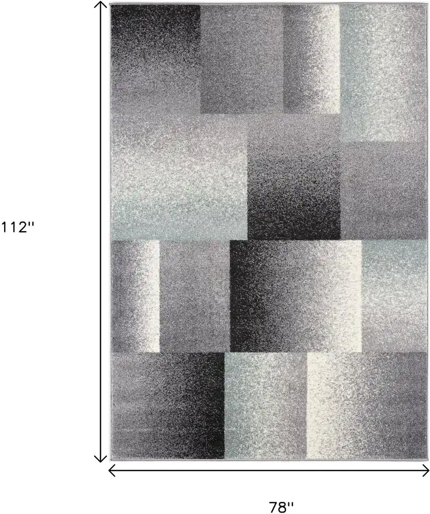 Gray Modern Geometric Area Rug Photo 3
