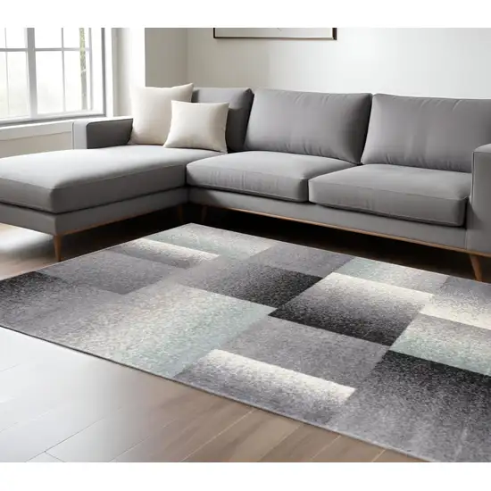 Gray Modern Geometric Area Rug Photo 1