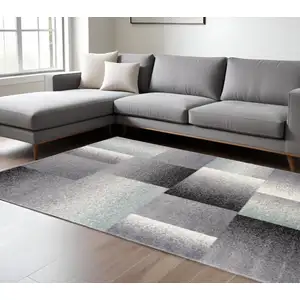 Photo of Gray Modern Geometric Area Rug