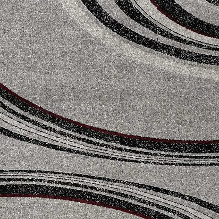 Gray Abstract Power Loom Area Rug Photo 6