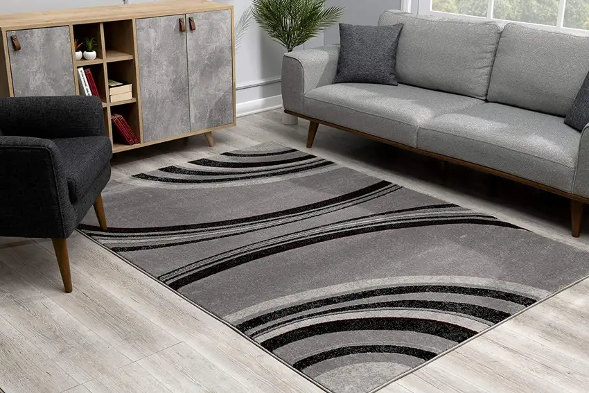 Gray Modern Geometric Area Rug Photo 7