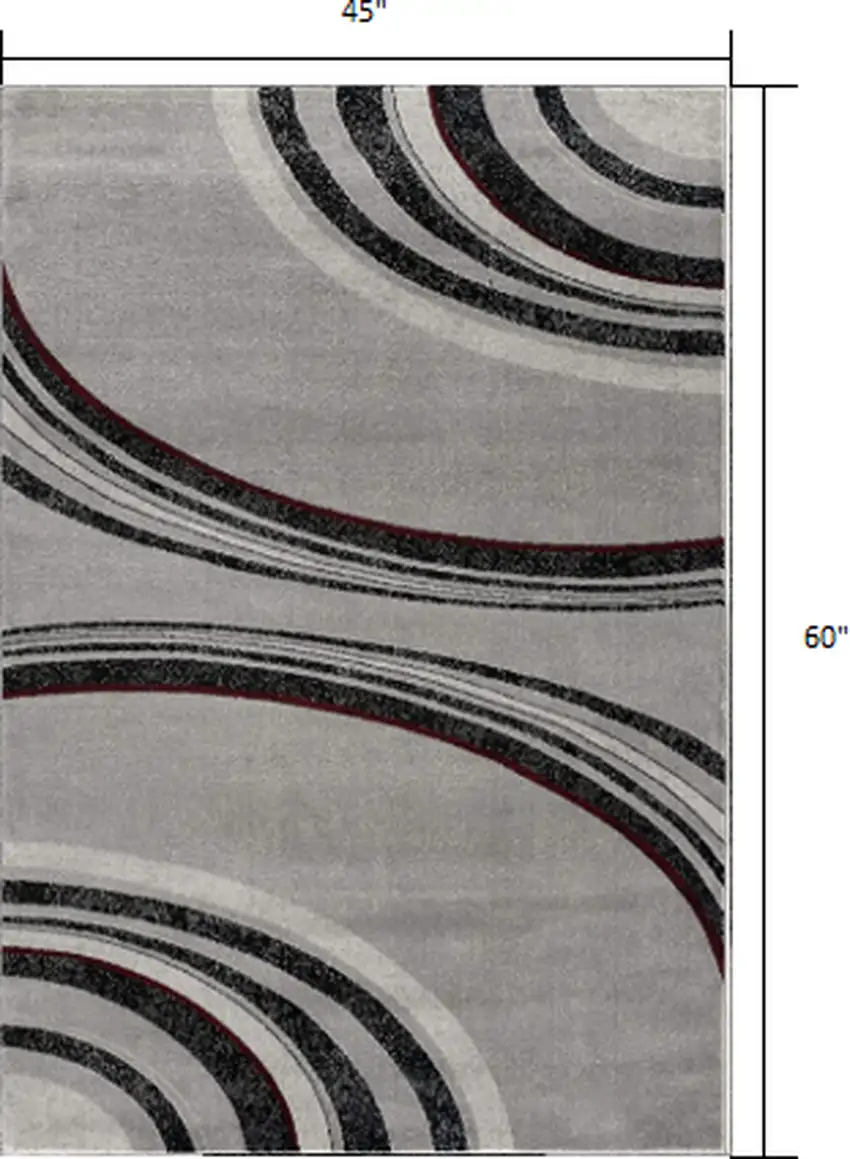 Gray Abstract Power Loom Area Rug Photo 3