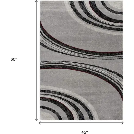 Gray Abstract Power Loom Area Rug Photo 3