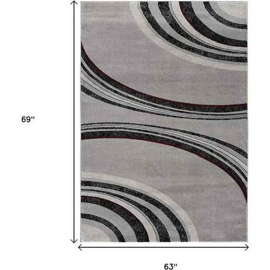 Gray Abstract Dhurrie Area Rug Photo 3