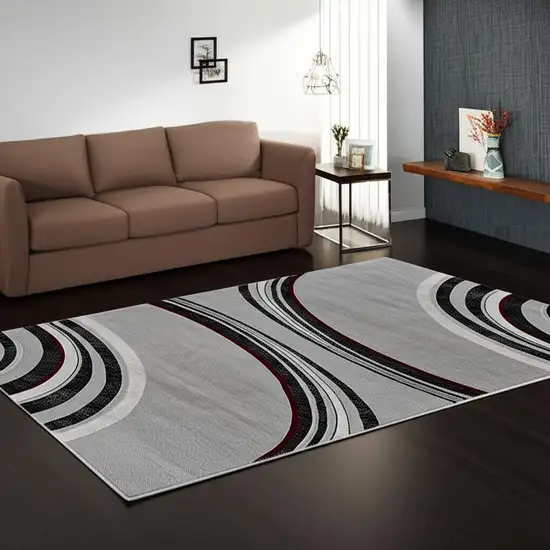 Gray Abstract Dhurrie Area Rug Photo 1