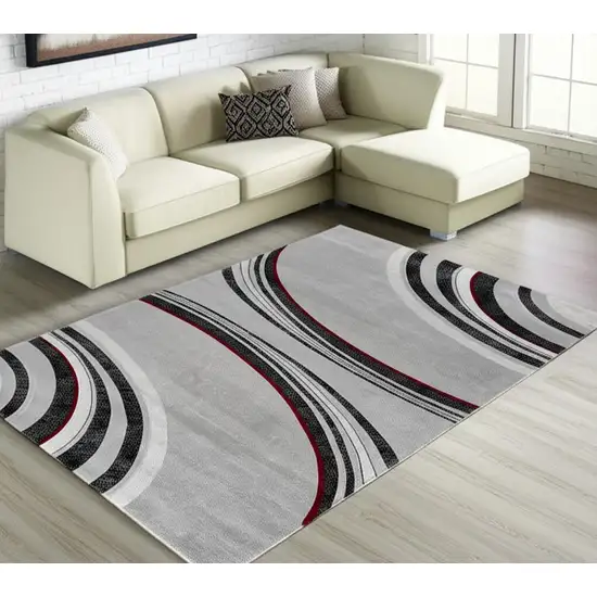 Gray Abstract Dhurrie Area Rug Photo 1