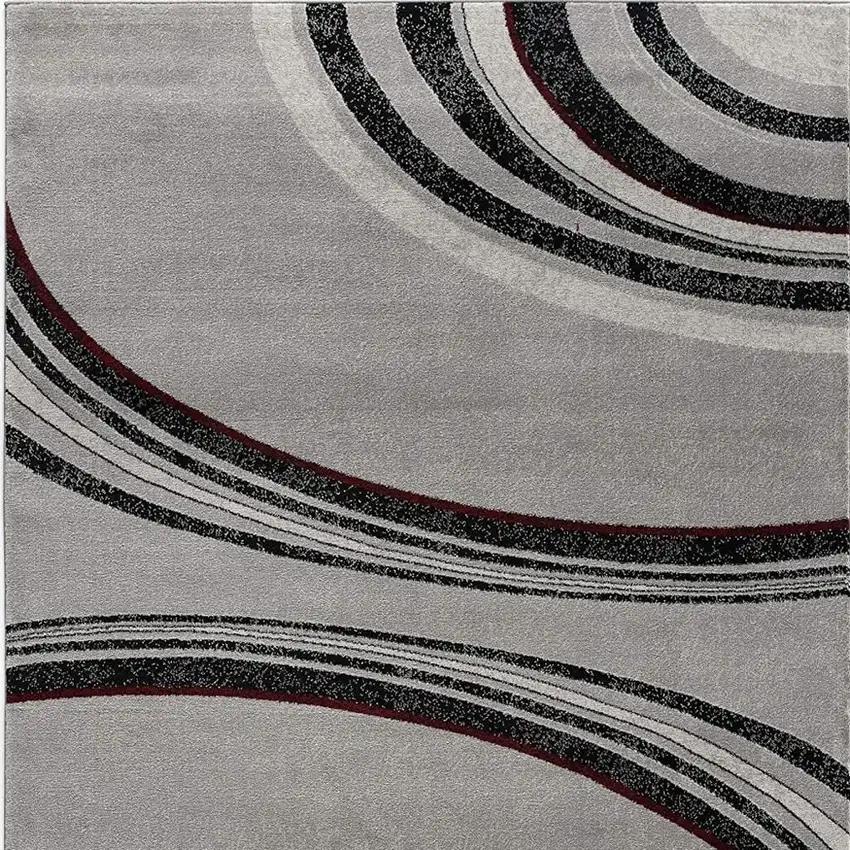 Gray Abstract Dhurrie Area Rug Photo 5