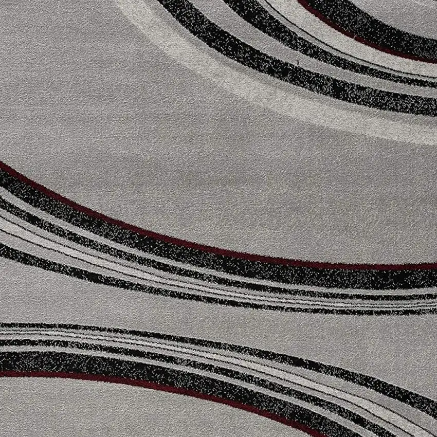 10' Gray Abstract Power Loom Runner Rug Photo 4