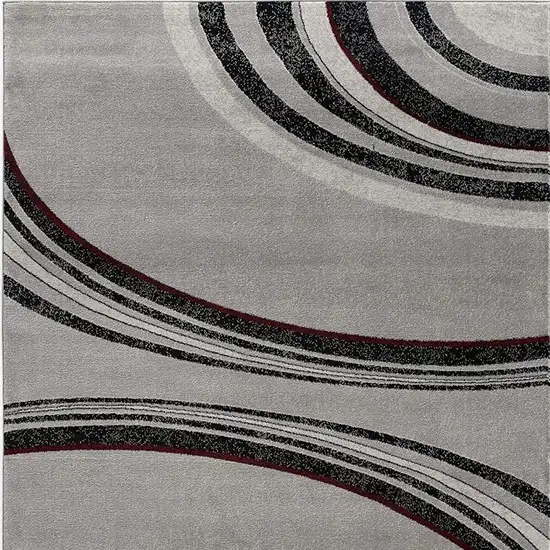 20' Black And Gray Abstract Runner Rug Photo 5