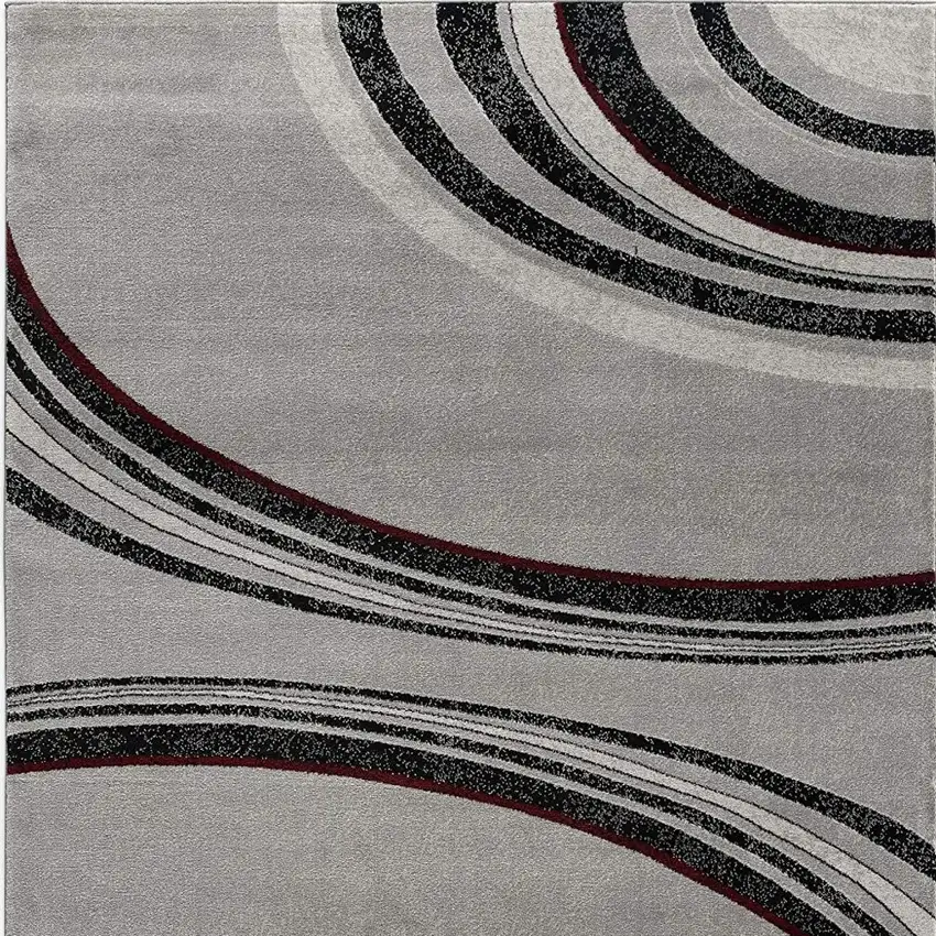 20' Black And Gray Abstract Runner Rug Photo 5