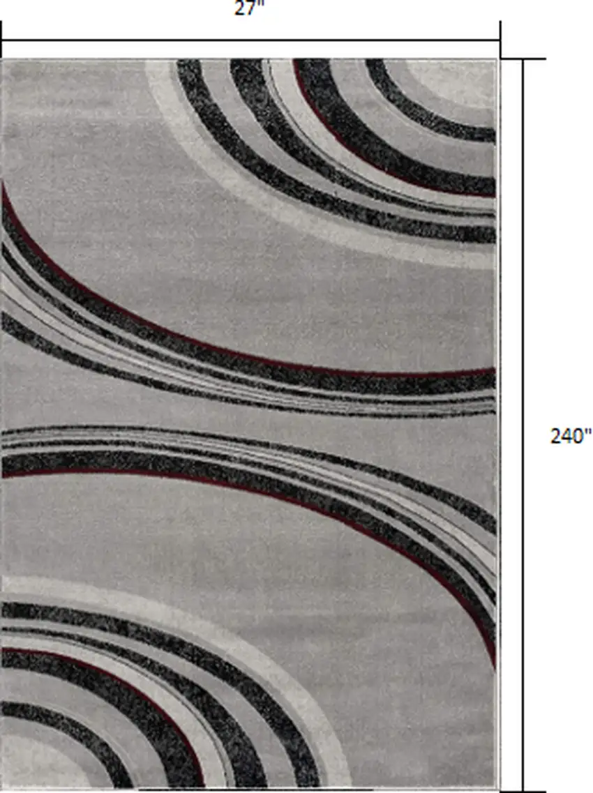 20' Gray Abstract Dhurrie Runner Rug Photo 3
