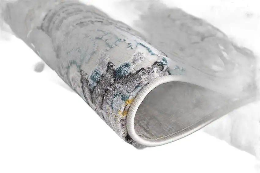 Gray Damask Power Loom Area Rug Photo 4