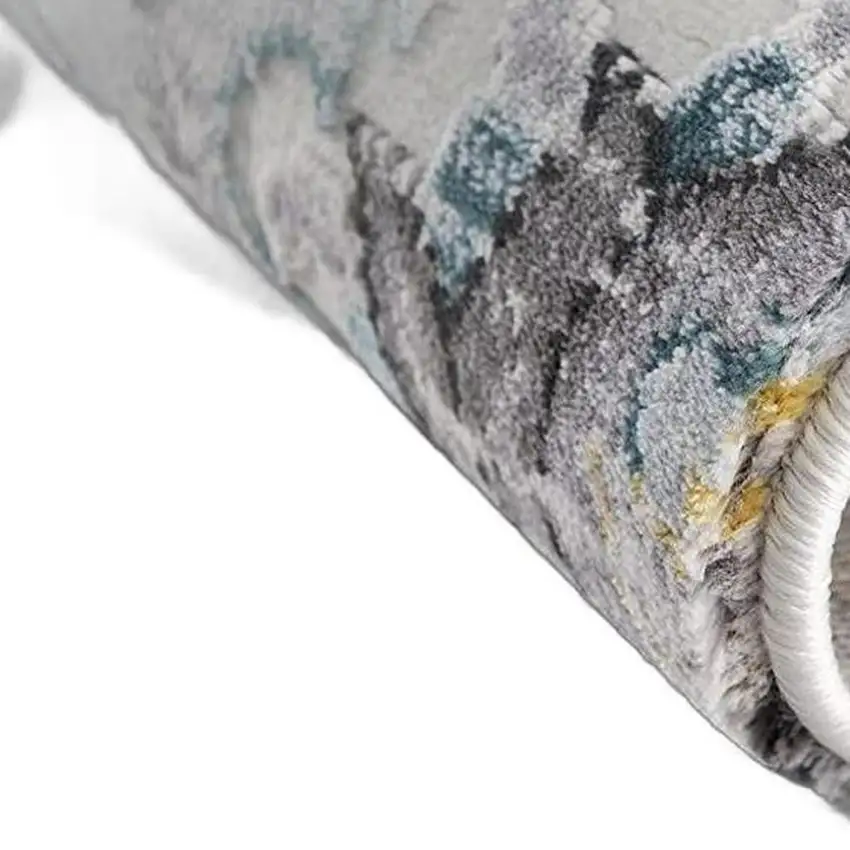 Gray Damask Power Loom Area Rug Photo 6