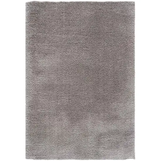 Gray Modern Solid Shag Area Rug Photo 1