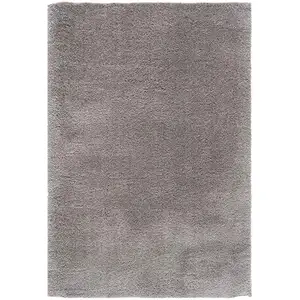 Photo of Gray Modern Solid Shag Area Rug