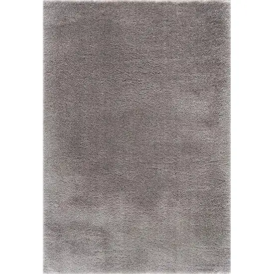 Gray Modern Solid Shag Area Rug Photo 4