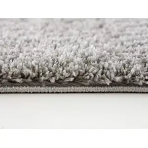 Photo of Gray Modern Solid Shag Area Rug