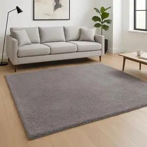 Photo of Gray Modern Solid Shag Area Rug