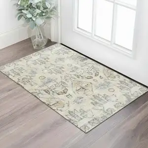 Photo of Gray Moroccan Area Rug With UV Protection