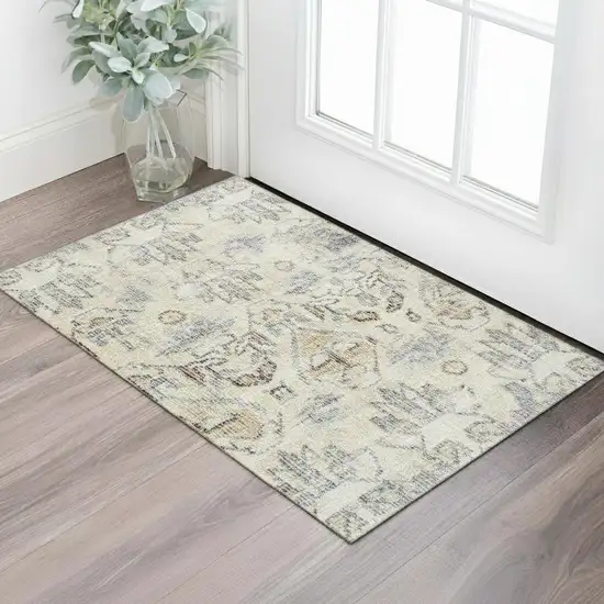 Gray Moroccan Area Rug With UV Protection Photo 1